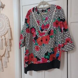 🌿🍒 Rafaella 100% linen asymmetrical blouse top size XL🍒🌿